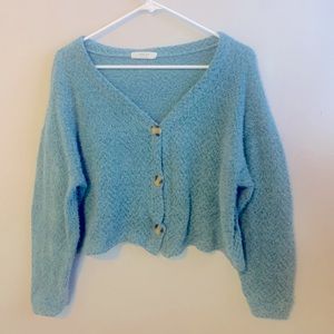 Jolie brand Light Blue Cropped Cardigan / Sweater